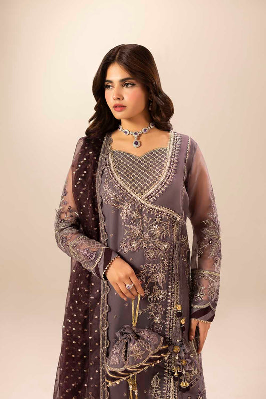 Ladies Embellished Mauve Organza Sharara Gharara Online in UK USA Canada