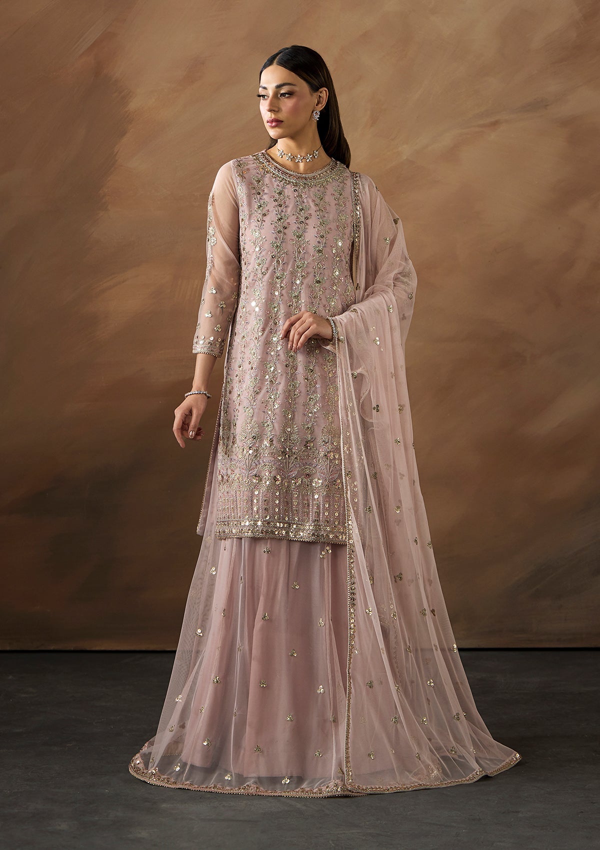 Ladies Embellished Net Shalwar Kameez Online in UK USA Canada