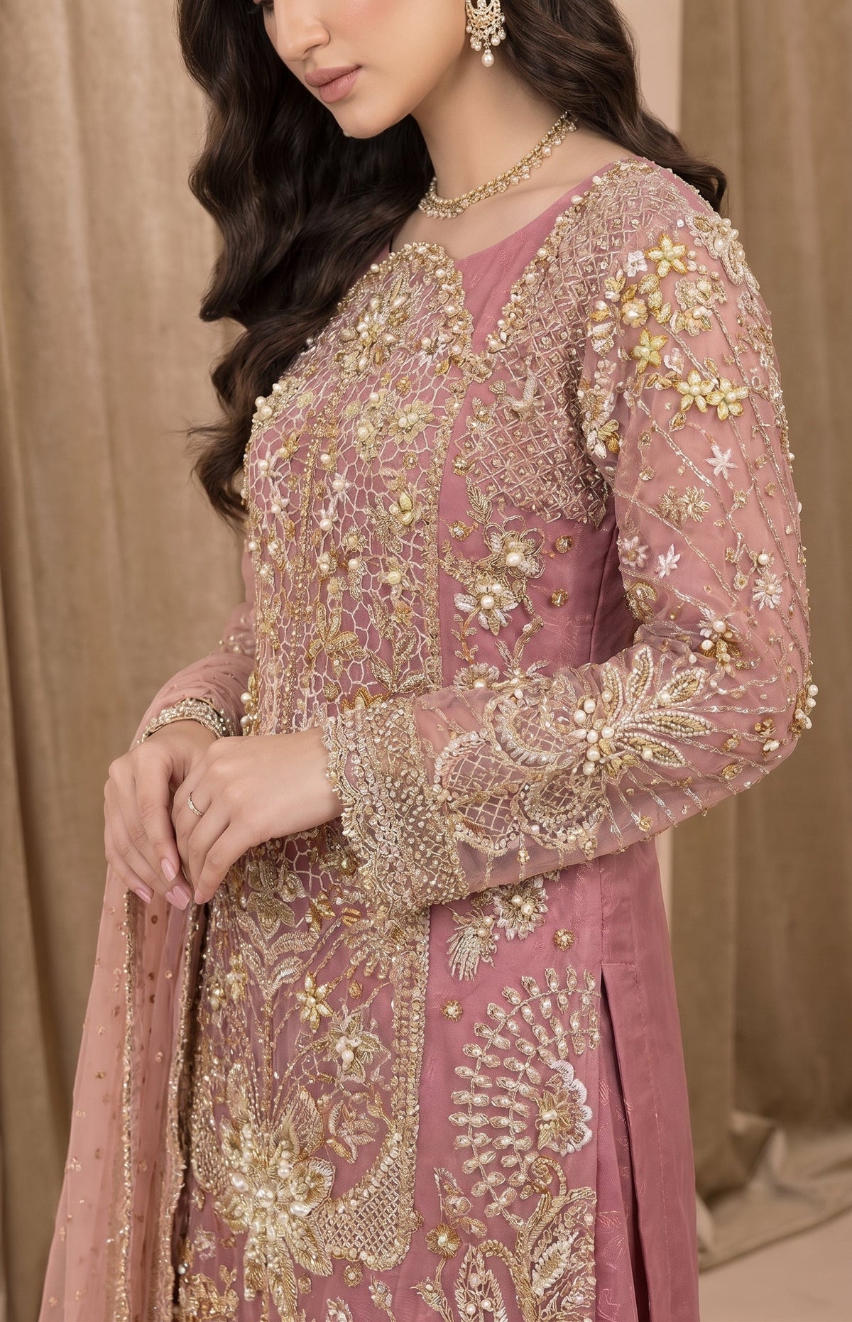 Ladies Embellished Organza Salwar Kameez Online in KSA Riyadh Saudi Arabia Oman Bahrain Qatar