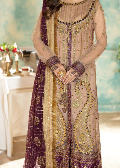 Ladies Embellished Peach Net Shalwar Kameez Online in UK USA Canada
