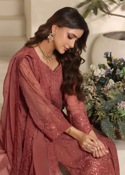 Ladies Embellished Peach Pink Shalwar Kameez Online in UK USA Canada