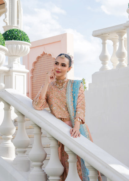 Ladies Embellished Peach Pink Shalwar Kameez Online in UK USA Canada