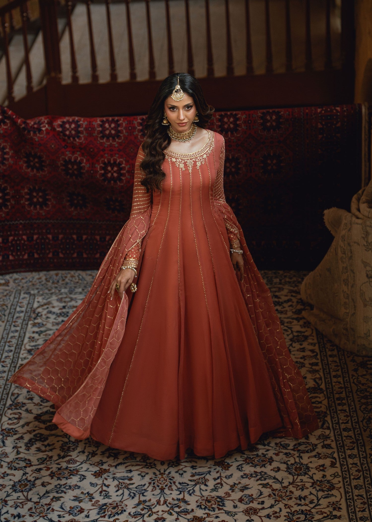 Ladies Embellished Peach Pink Shalwar Kameez Online in UK USA Canada
