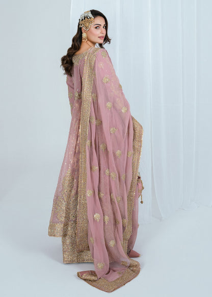 Ladies Embellished Pink Chiffon Salwar Kameez Online in UK USA Canada