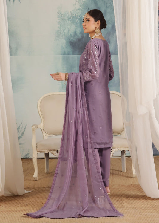 Ladies Embellished Purple Shalwar Kameez Online in UK USA Canada
