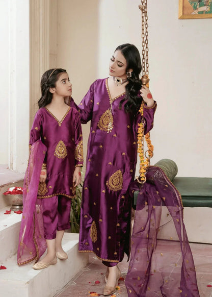Ladies Embellished Purple Shalwar Kameez Online in UK USA Canada