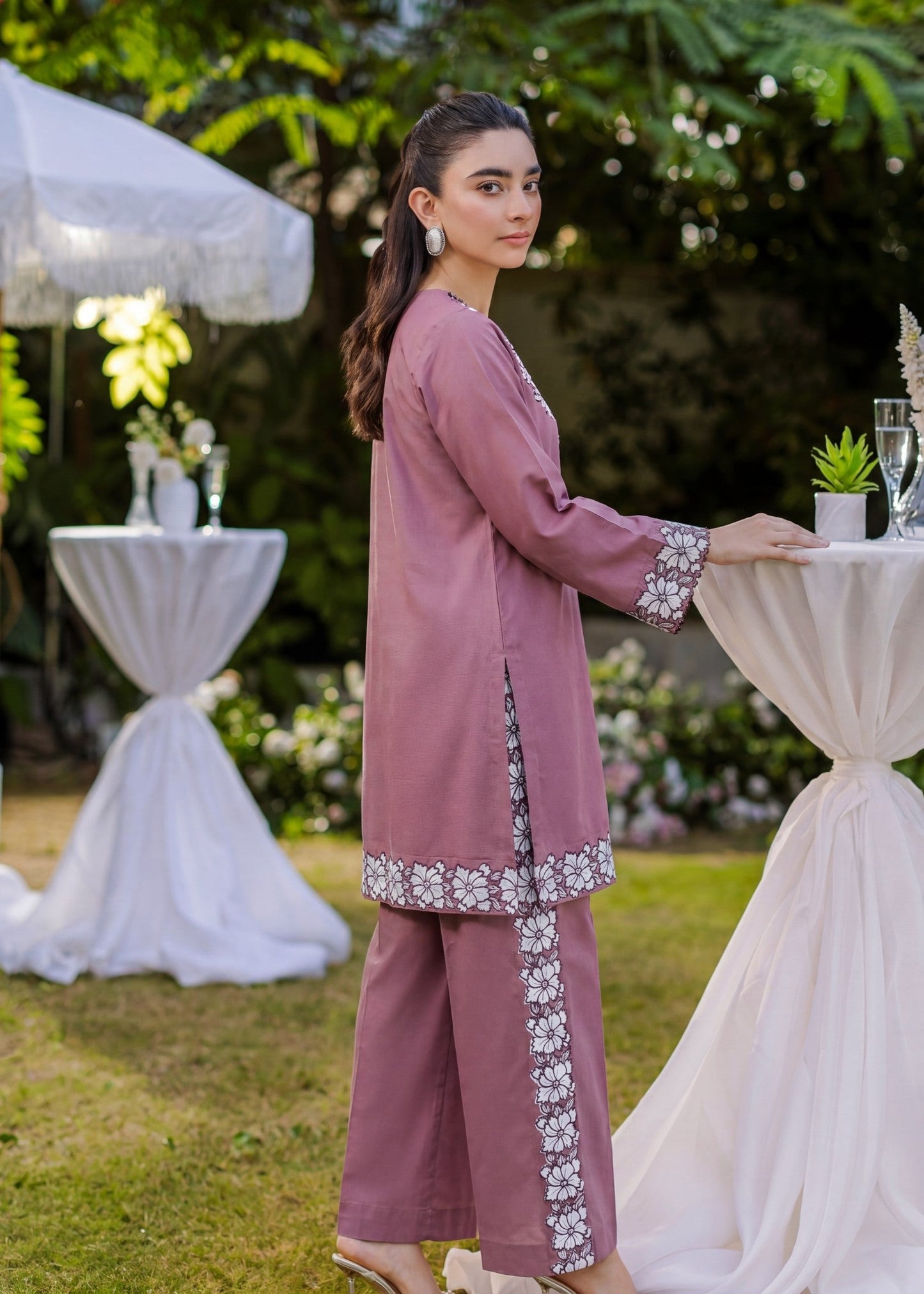 Ladies Embellished Zinnia Pink Salwar Kameez Online in UK USA Canada