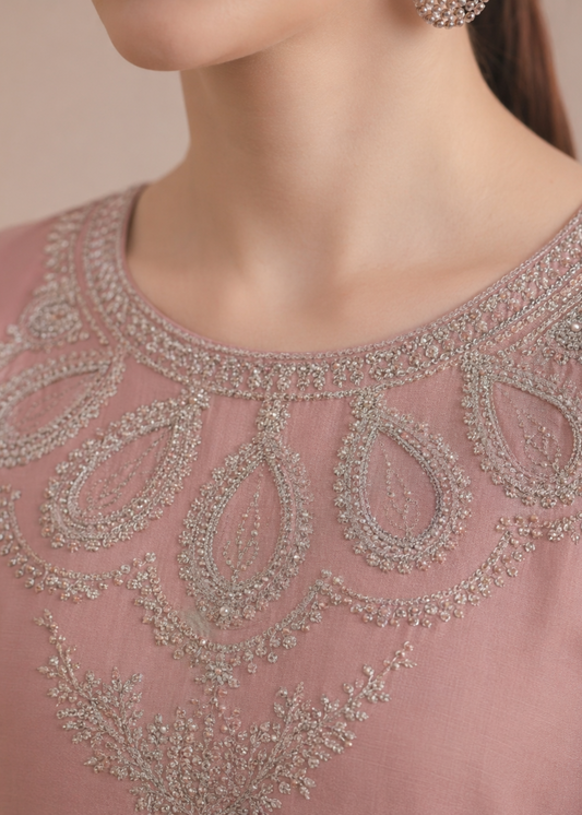Ladies Embroidered Baby Pink Lawn Salwar Kameez Online in UK USA Canada