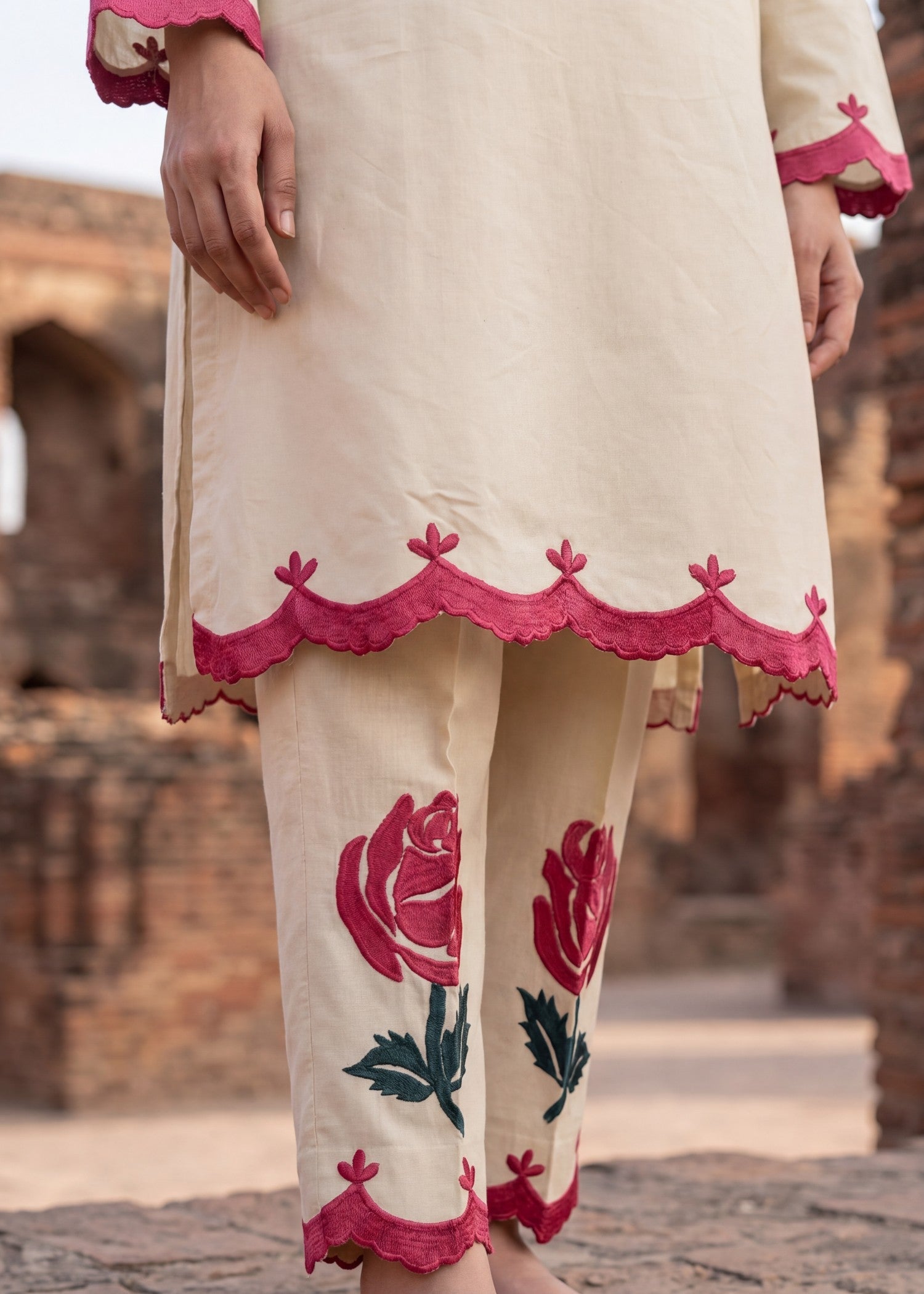 Ladies Embroidered Beige Salwar Kameez Online in UK USA Canada