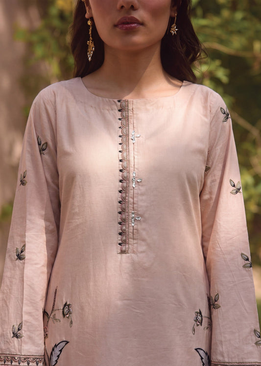 Ladies Embroidered Beige Shalwar Kameez Online in UK USA Canada
