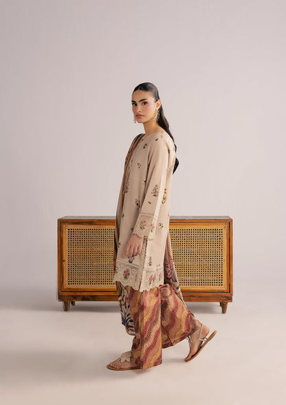 Ladies Embroidered Beige Straight Kurta Suit Online in UK USA Canada