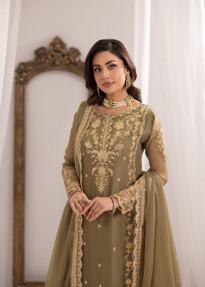 Ladies Embroidered Bemberg Crinkle Chiffon Salwar Kameez Online in UK USA Canada