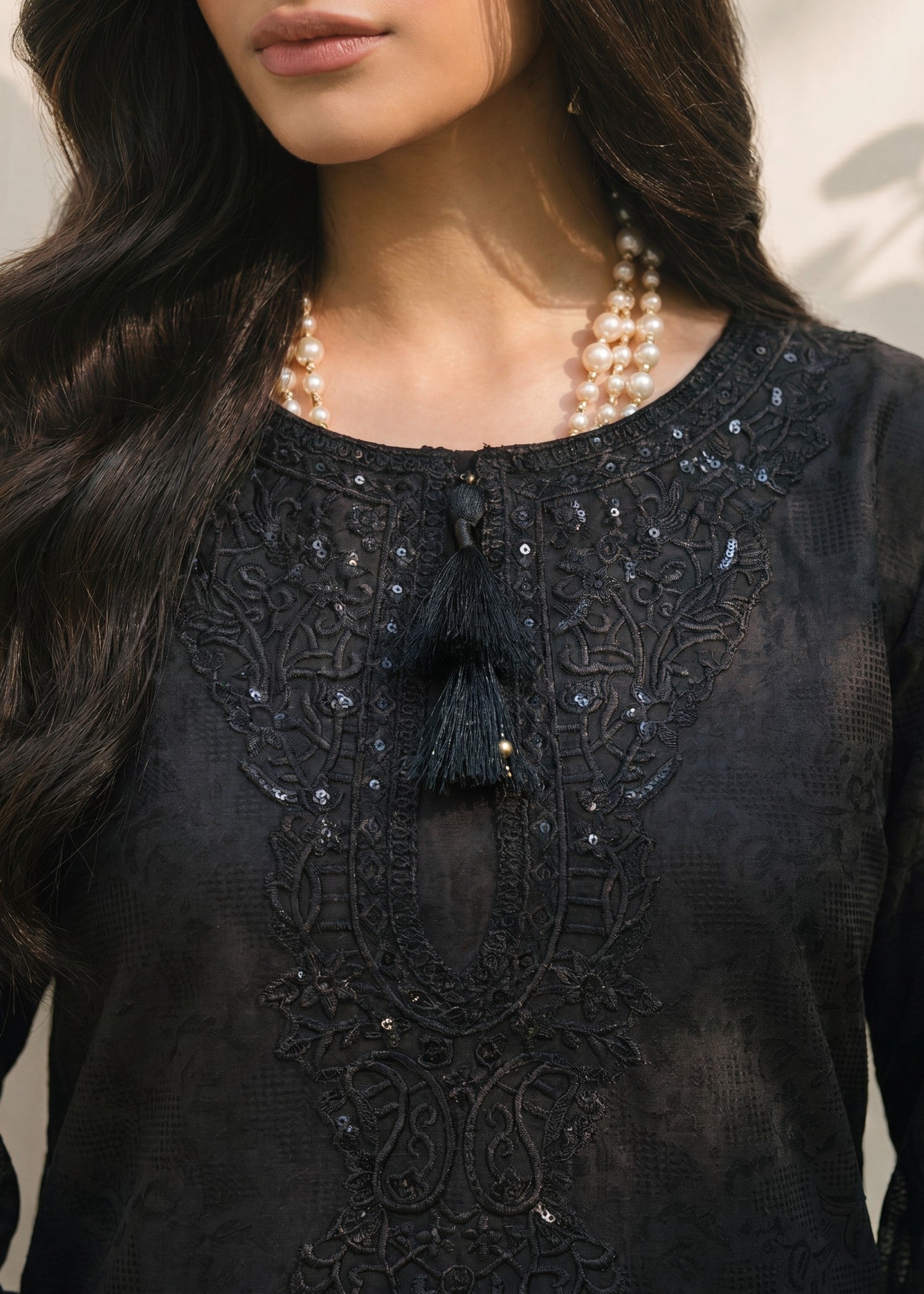 Ladies Embroidered Black Lawn Shalwar Kameez Online in UK USA Canada