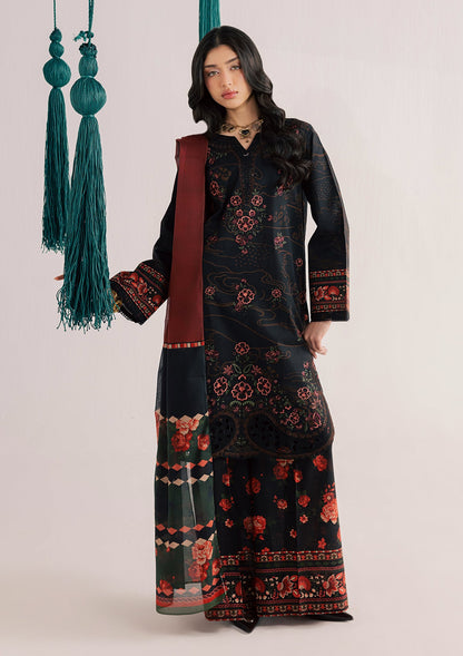 Ladies Embroidered Black Lawn Suit Online in UK USA Canada