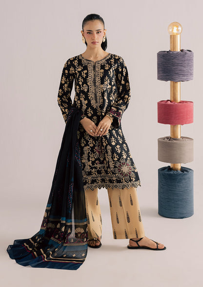 Ladies Embroidered Black Lawn Suit Online in UK USA Canada