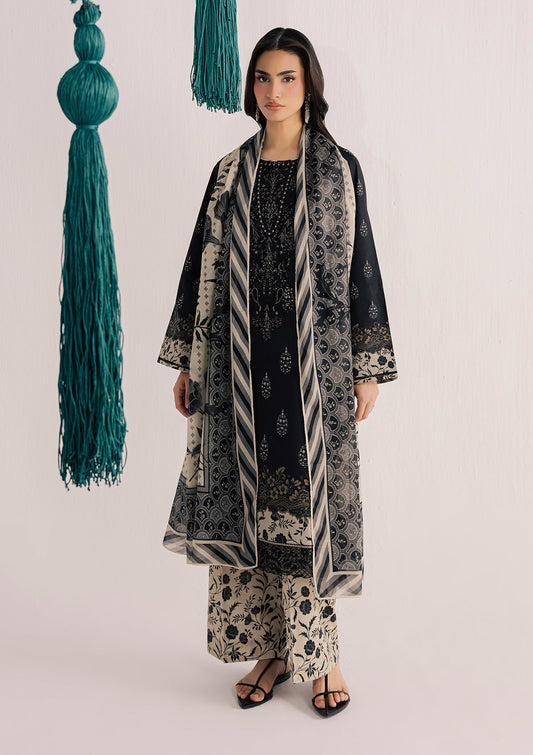 Ladies Embroidered Black Lawn Suit Online in UK USA Canada