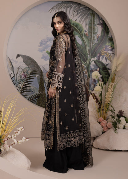Ladies Embroidered Black Organza Shalwar Kameez Online in UK USA Canada