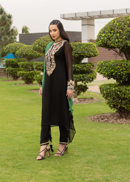 Ladies Embroidered Black Shalwar Kameez Online in UK USA Canada