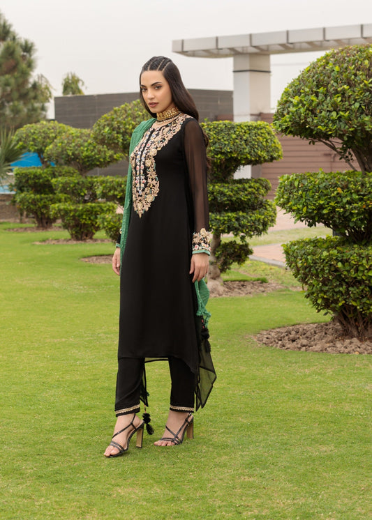 Ladies Embroidered Black Shalwar Kameez Online in UK USA Canada