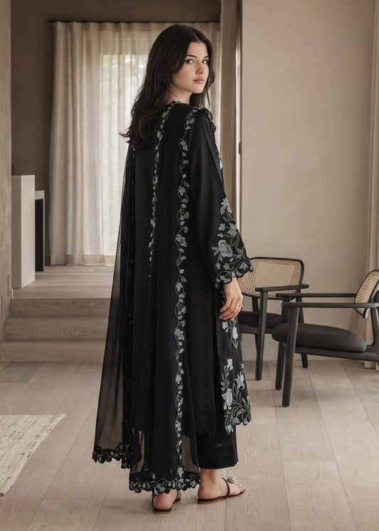 Ladies Embroidered Black Shalwar Kameez Online in UK USA Canada