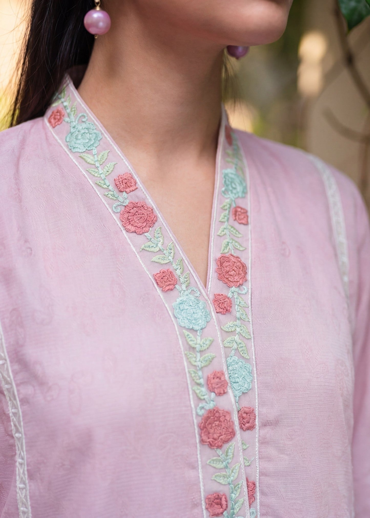 Ladies Embroidered Blush Pink Lawn Salwar Kameez Online in UK USA Canada