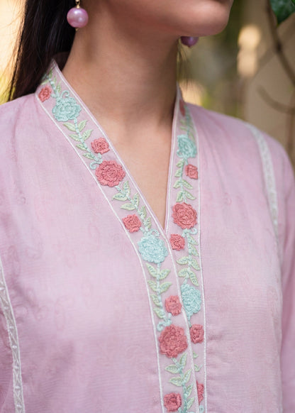 Ladies Embroidered Blush Pink Lawn Salwar Kameez Online in UK USA Canada