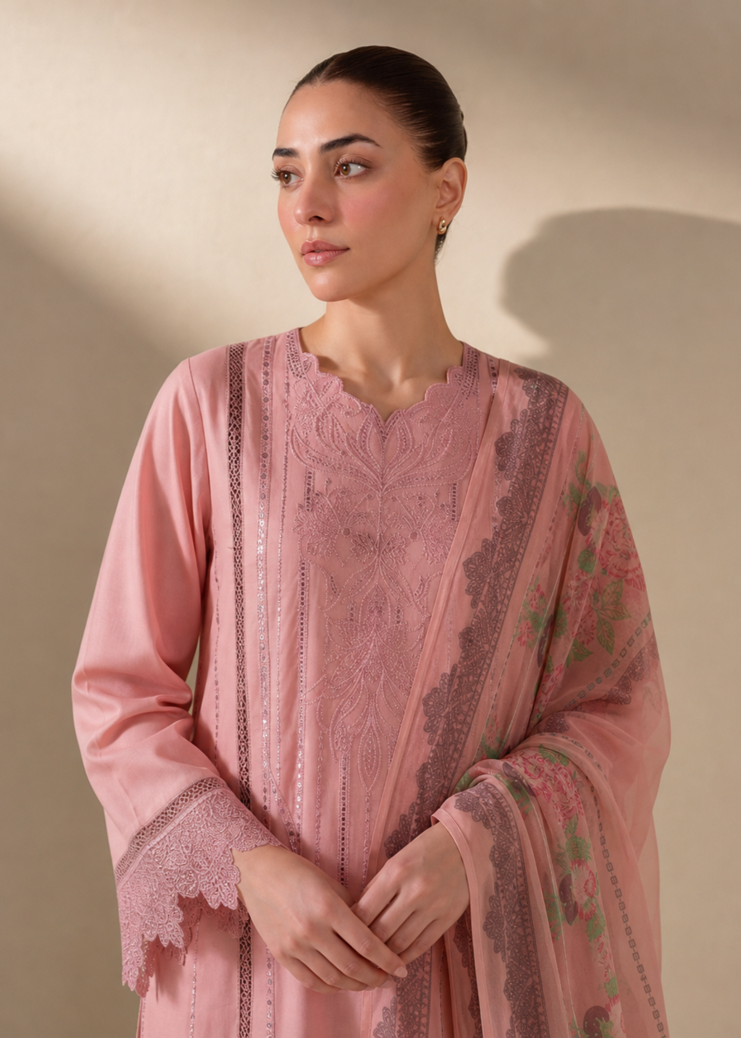 Ladies Embroidered Blush Pink Shalwar Kameez Online in UK USA Canada