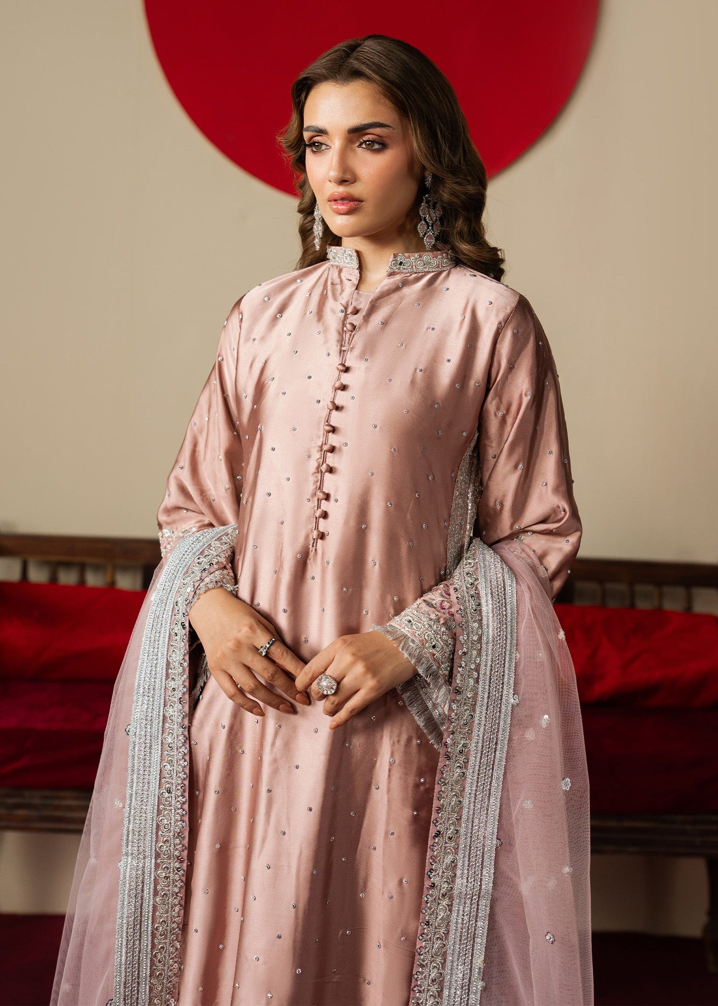 Ladies Embroidered Blush Pink Shalwar Kameez Online in UK USA Canada
