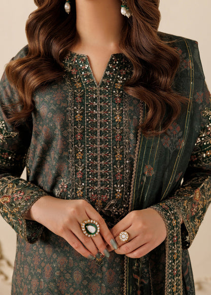 Ladies Embroidered Bottle Green Shalwar Kameez Online in UK USA Canada