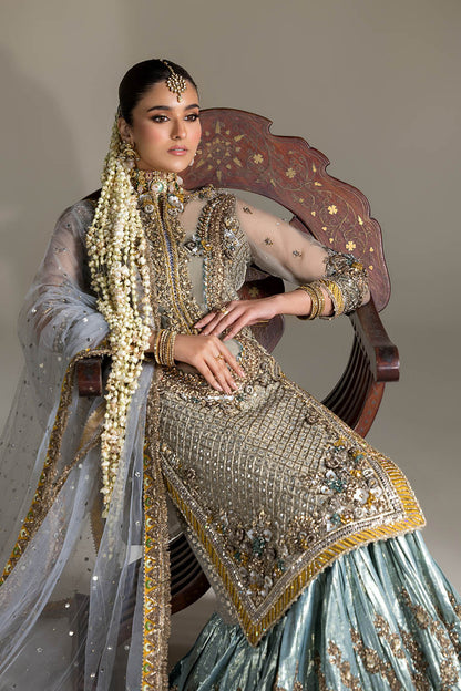 Ladies Embroidered Brown Mesuri Sharara Online in UK USA Canada