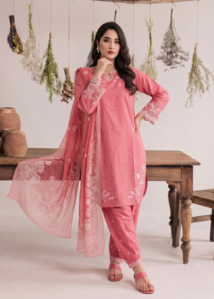 Ladies Embroidered Bubblegum Pink Shalwar Kameez Online in UK USA Canada