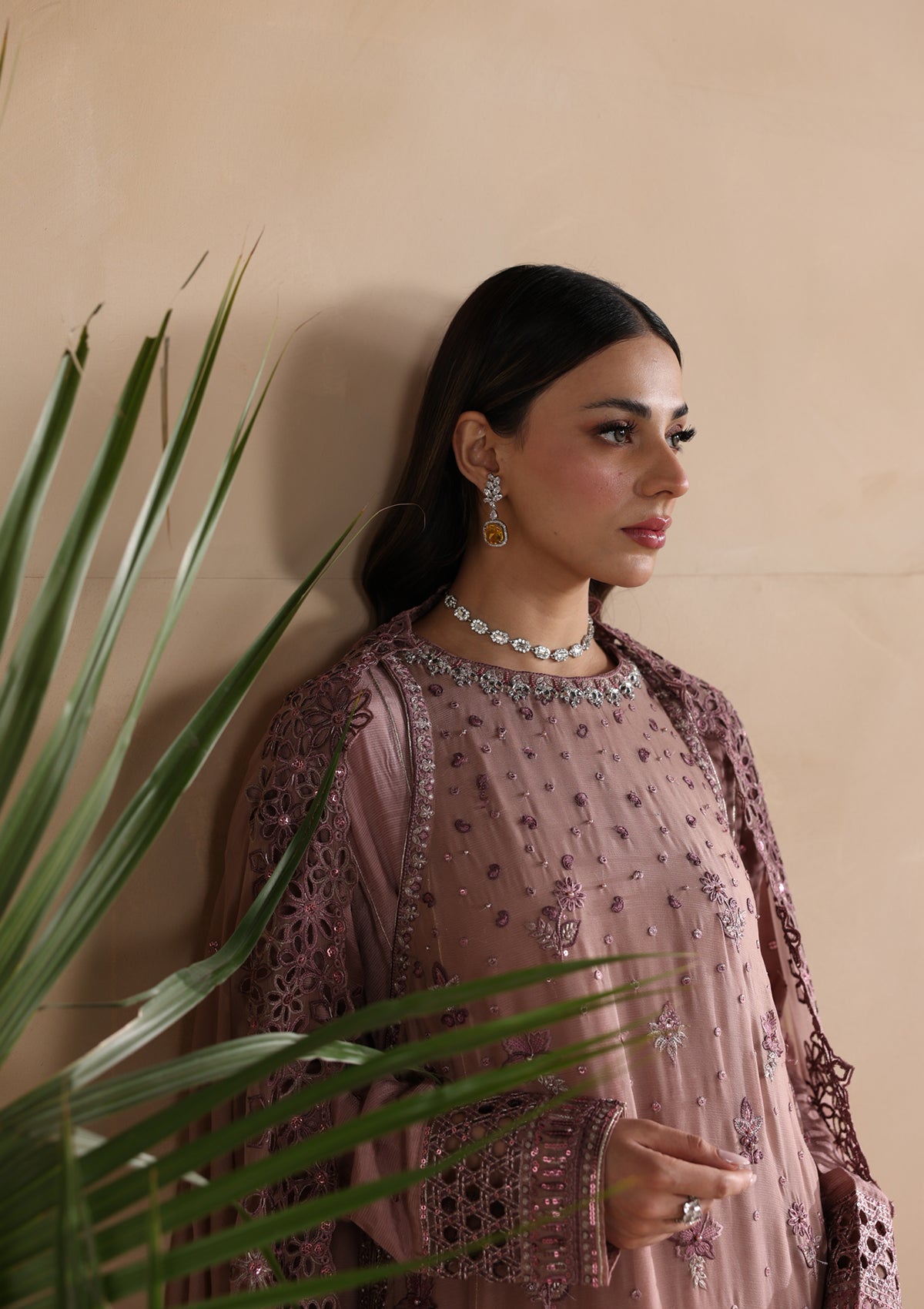 Ladies Embroidered Chiffon 3 Piece Suit Online in UK USA Canada
