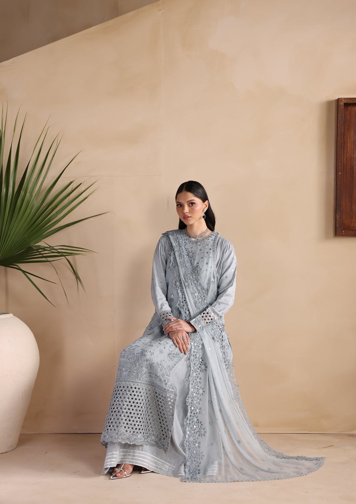 Ladies Embroidered Chiffon Kurta Pajama Online in Dubai UAE Abudhabi Ajman Sharjah
