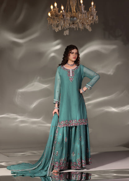 Ladies Embroidered Chiffon Salwar Kameez Online in UK USA Canada