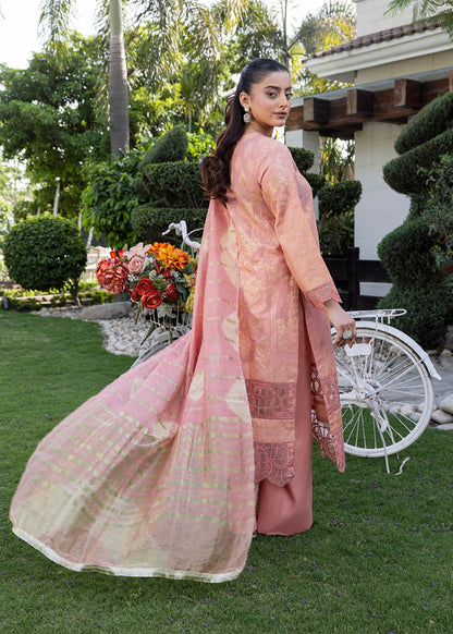 Ladies Embroidered Coral Orange Festive Wear Suit Online in UK USA Canada