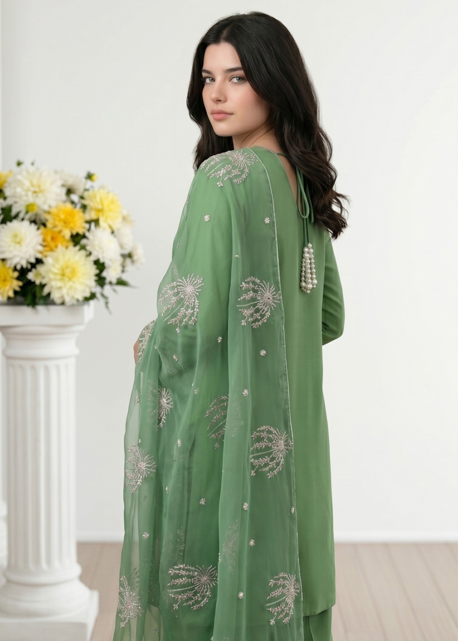 Ladies Embroidered Cotton Kurta Set Online in UK USA Canada