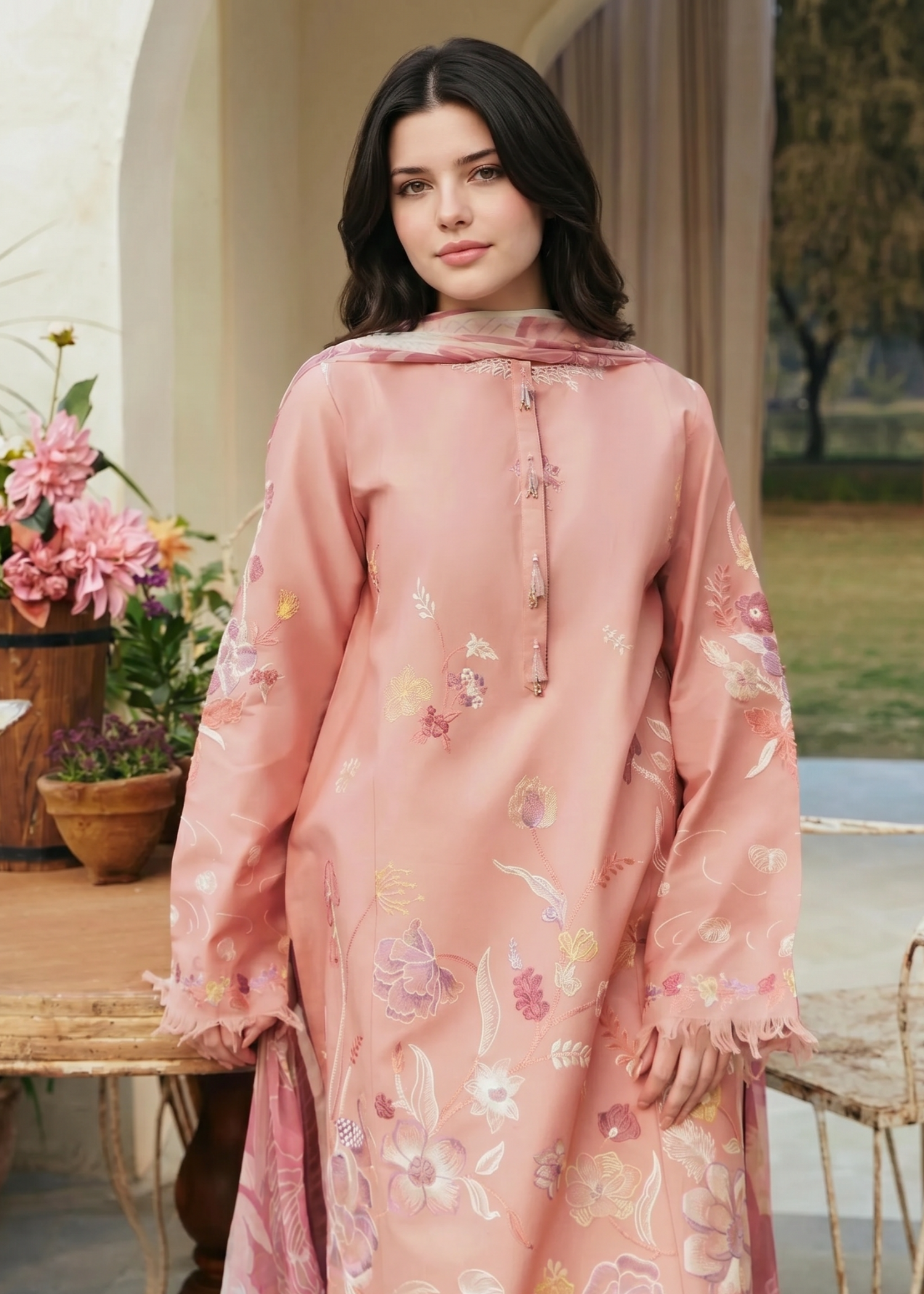 Ladies Embroidered Cotton Salwar Kameez Online in UK USA Canada