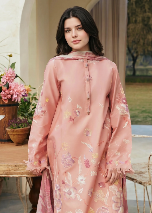 Ladies Embroidered Cotton Salwar Suit Online in UK USA Canada