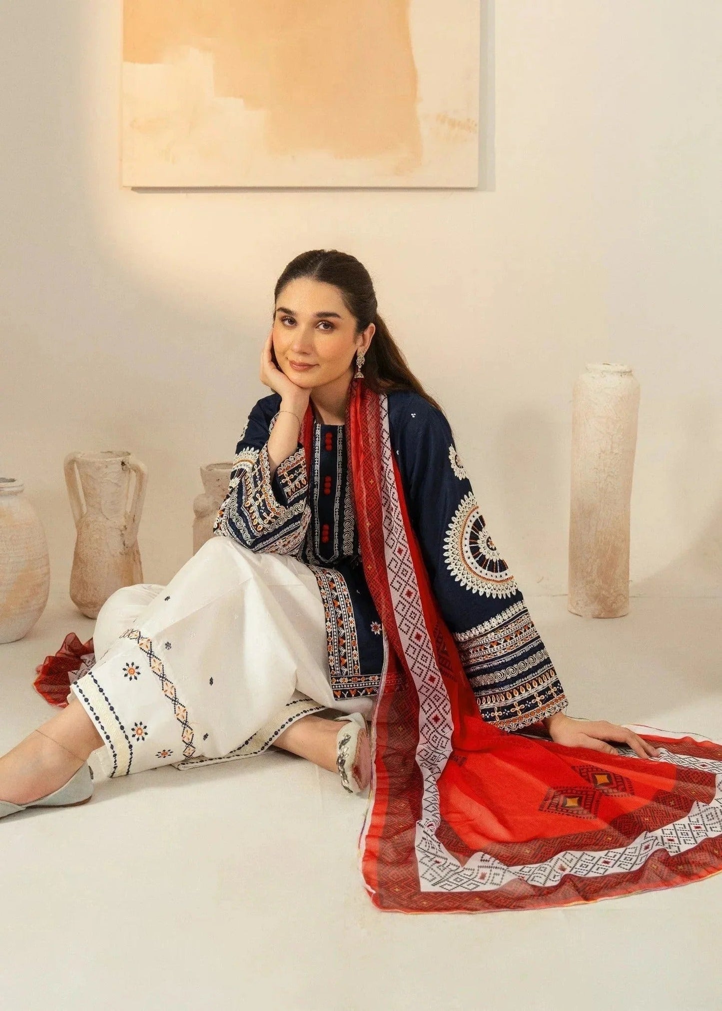 Ladies Embroidered Cotton Shalwar Kameez Online in UK USA Canada