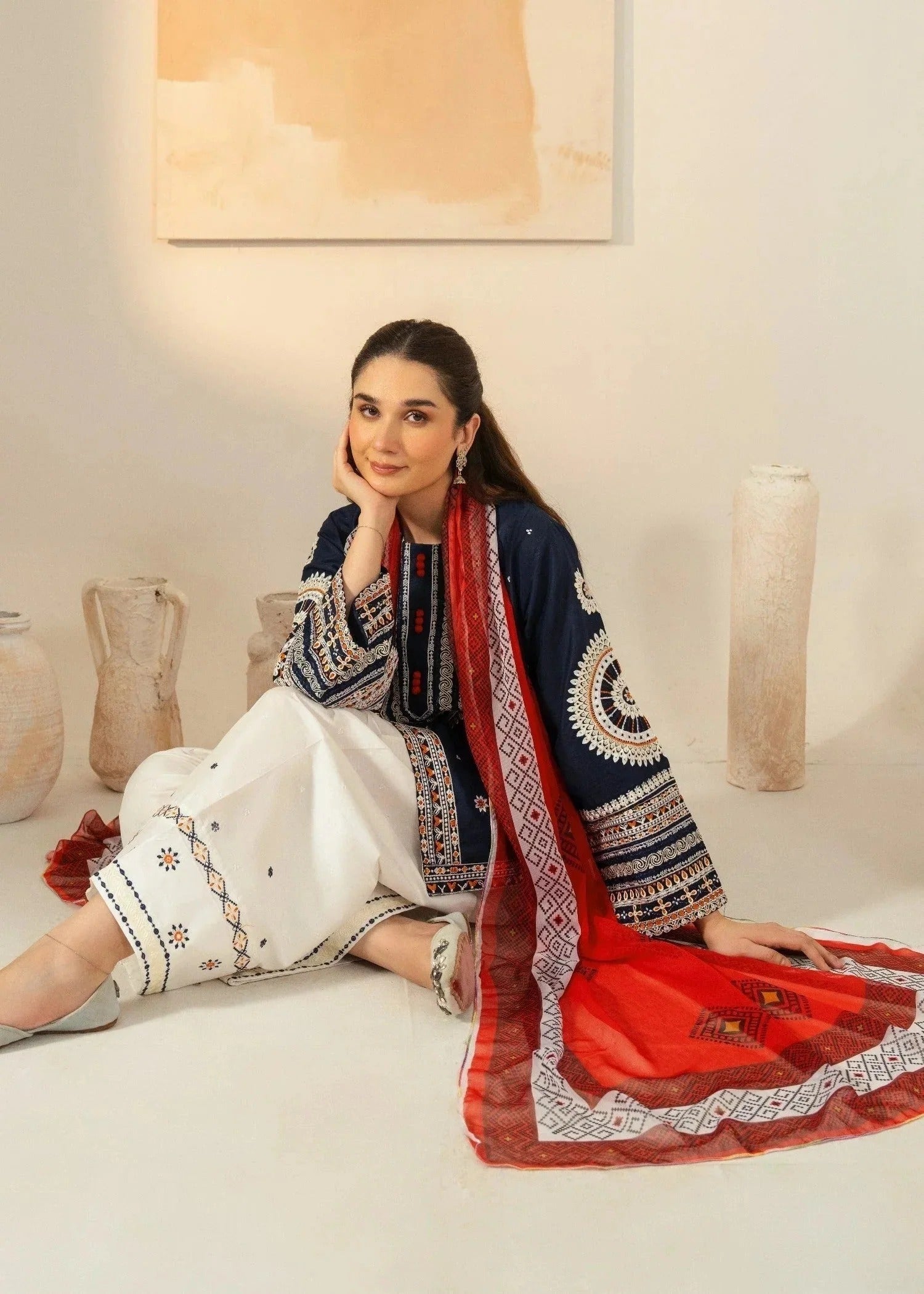 Ladies Embroidered Cotton Shalwar Kameez Online in UK USA Canada