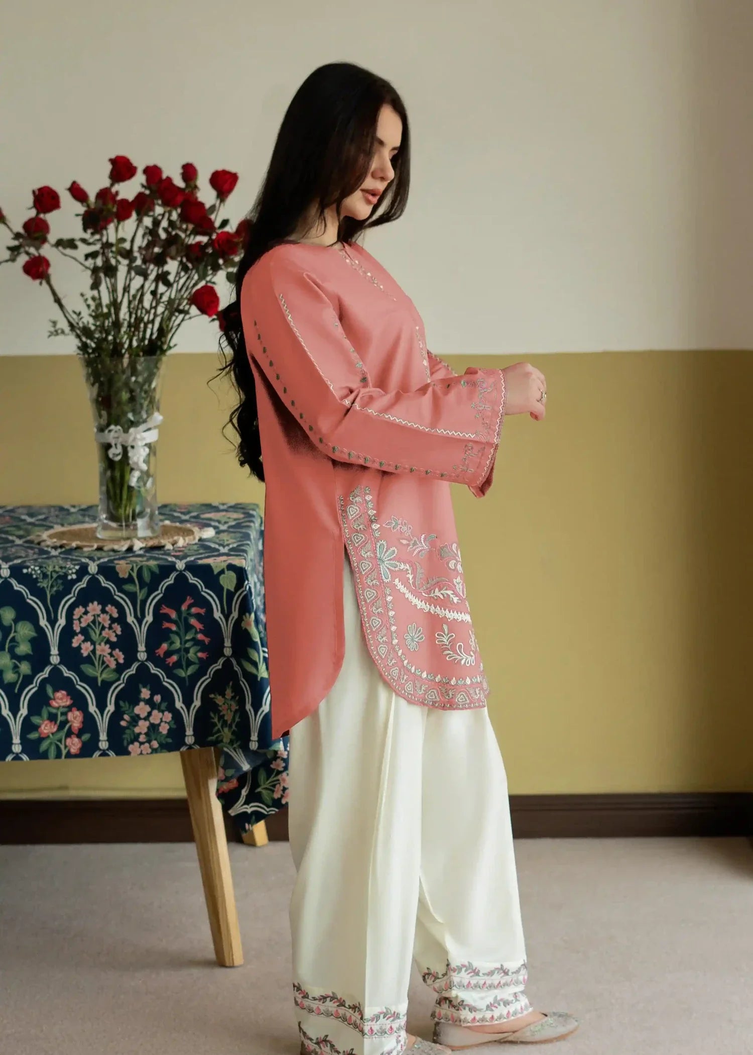 Ladies Embroidered Cotton Shalwar Kameez Online in UK USA Canada