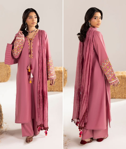 Ladies Embroidered Cotton Shalwar Kameez with Tote Online in UK USA Canada