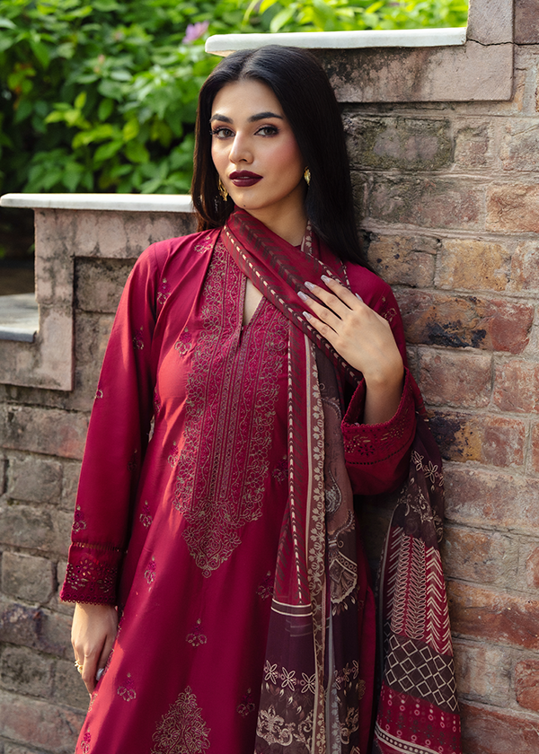 Ladies Embroidered Crimson Lawn Shalwar Kameez Online in UK USA Canada