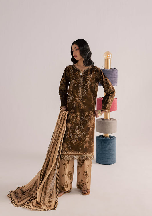 Ladies Embroidered Dark Brown Shalwar Kameez Online in UK USA Canada