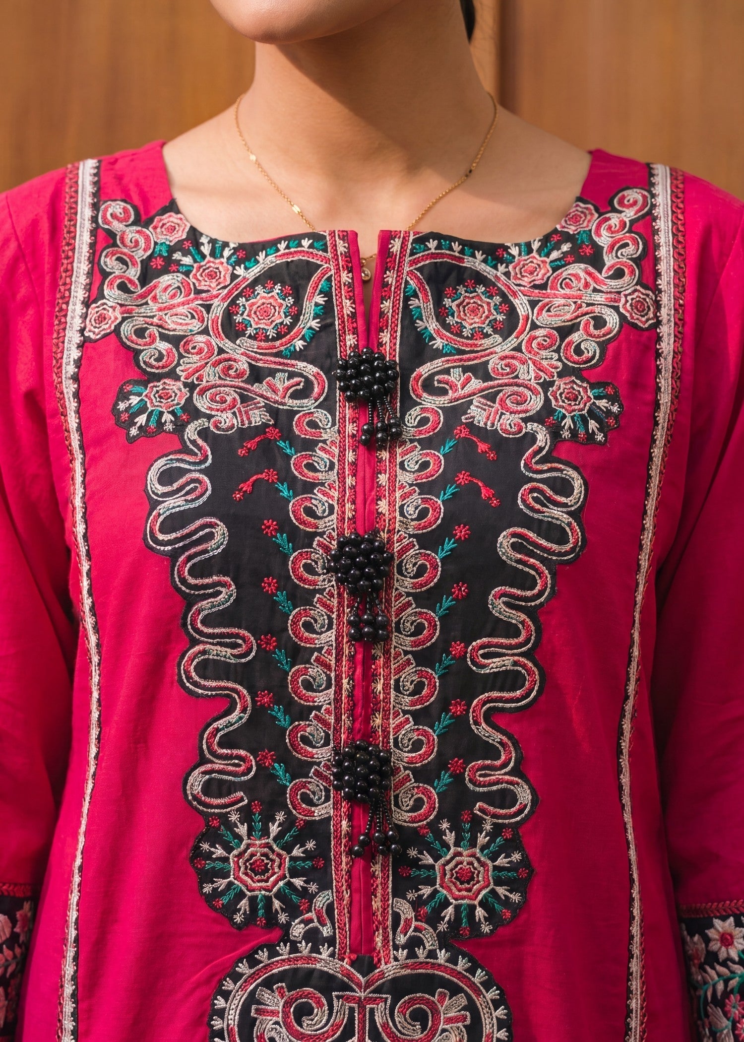 Ladies Embroidered Deep Pink Shalwar Kameez Online in UK USA Canada