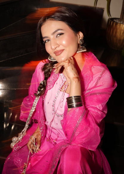 Ladies Embroidered Farshi Shalwar Raw Silk Suit Online in UK USA Canada