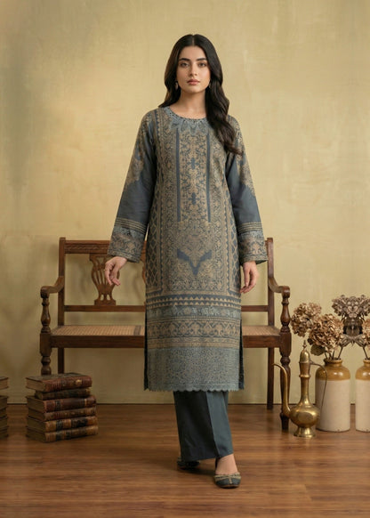 Ladies Embroidered Grey Party Wear Suit Online in UK USA Canada
