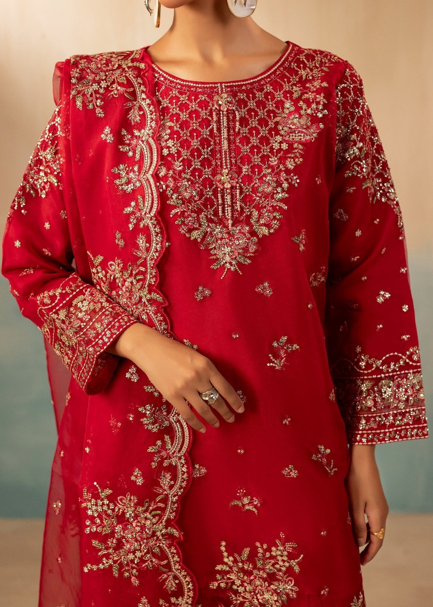 Ladies Embroidered Hot Pink Farshi Shalwar Kameez Online in UK USA Canada