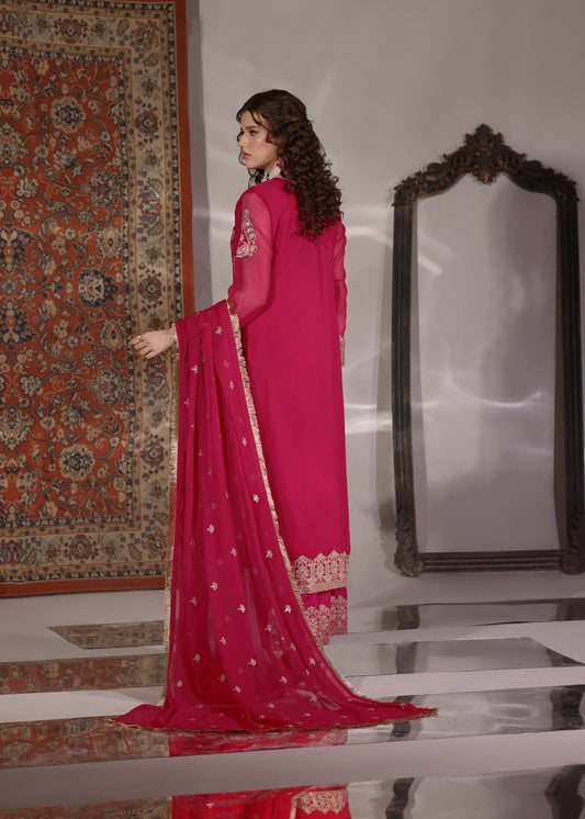 Ladies Embroidered Hot Pink Shalwar Kameez Online in UK USA Canada