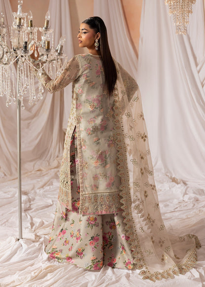 Ladies Embroidered Ivory Sharara Suit Online in UK USA Canada